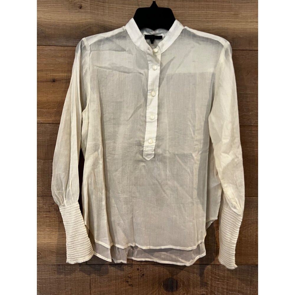 NEW RAG & BONE IVORY SILK blend BLOUSE TOP SIZE S